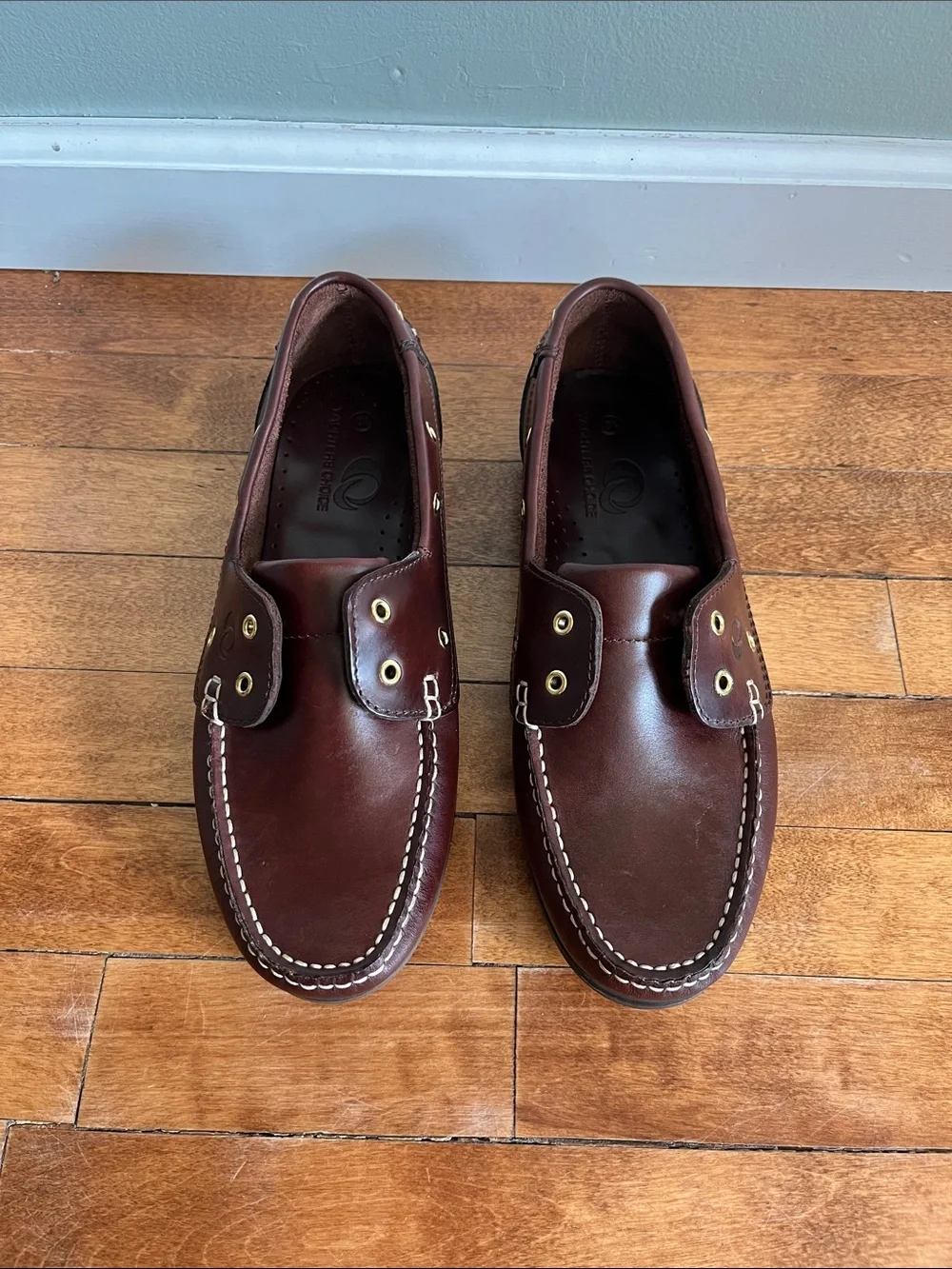 Yachters Choice Leather Boat Shoes Deck Loafers Burgundy Men's Size 10
